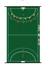 52 x 74 cm - Oprolbaar magnetisch coachbord handbal